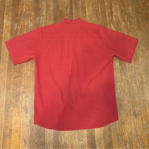 Perry Ellis Red Orange Short Sleeve Button Up - S - Picture 2 of 6